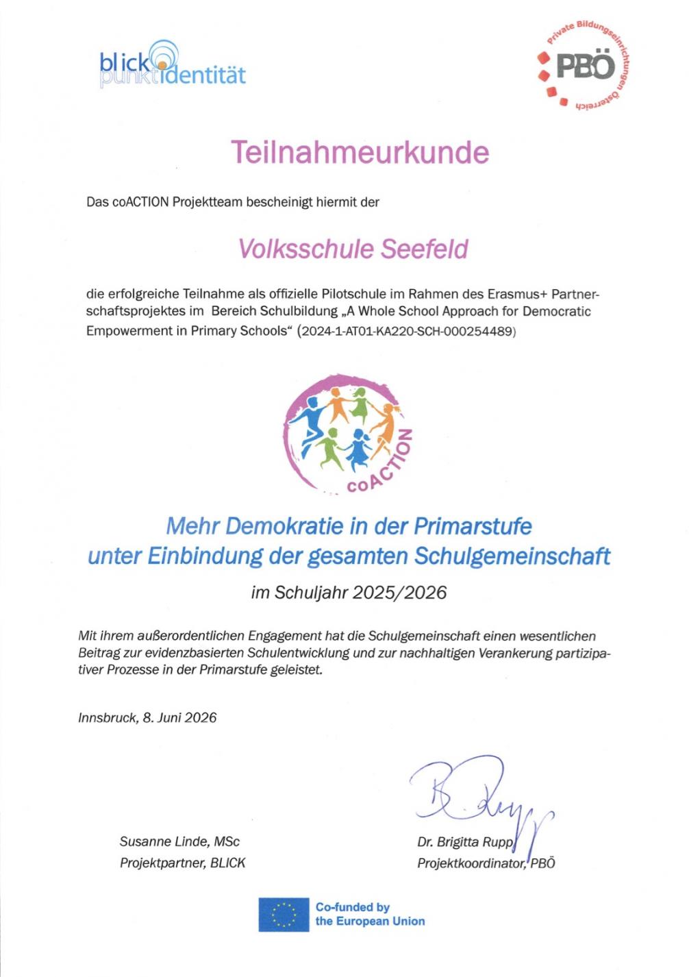 © VS Seefeld Urkunde
